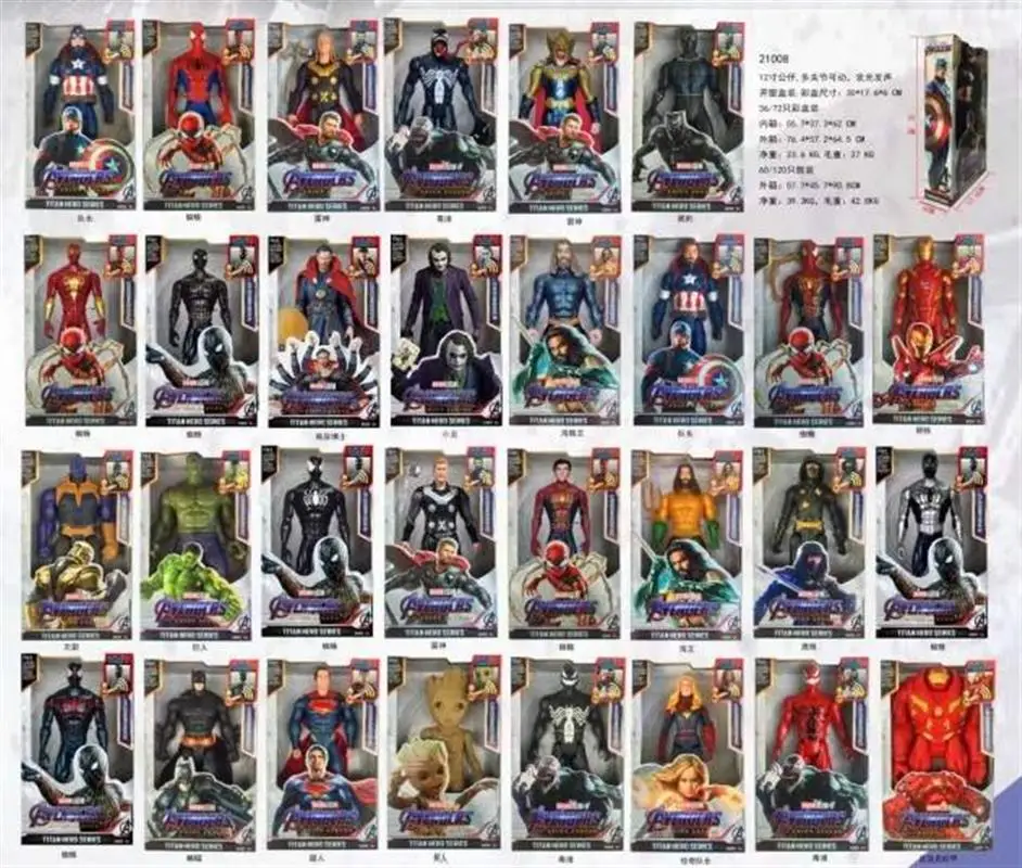 Figure Spiderman Ironman Thor Action Model Toy PVC Gift for Kid Wholesale High Quality 12 Inch 1/6 Color Box Japan