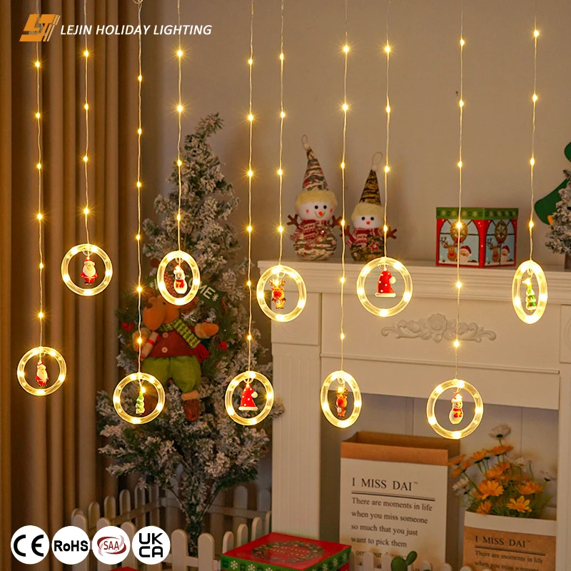 Factory wholesale Circular curtain light Christmas fairy lights for outdoor decoration