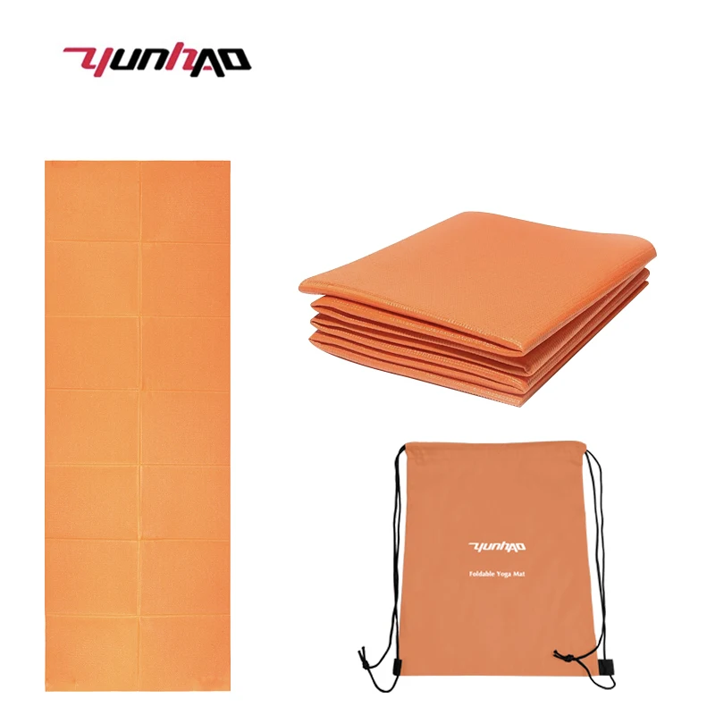 Manufacturer Eco friendly Custom Colourful 3/4/5/6 MM Non-slip Foldable PVC Yoga Mat With Bag For Travel Equipment