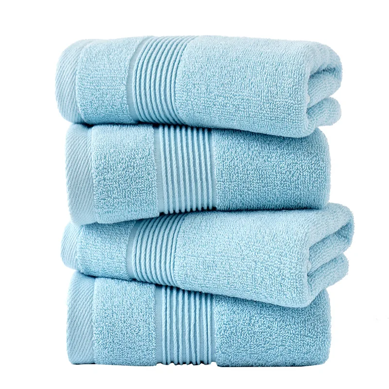 Blue 2pcs Price Home Classic 100% Cotton Custom Color Hand Bath Towel