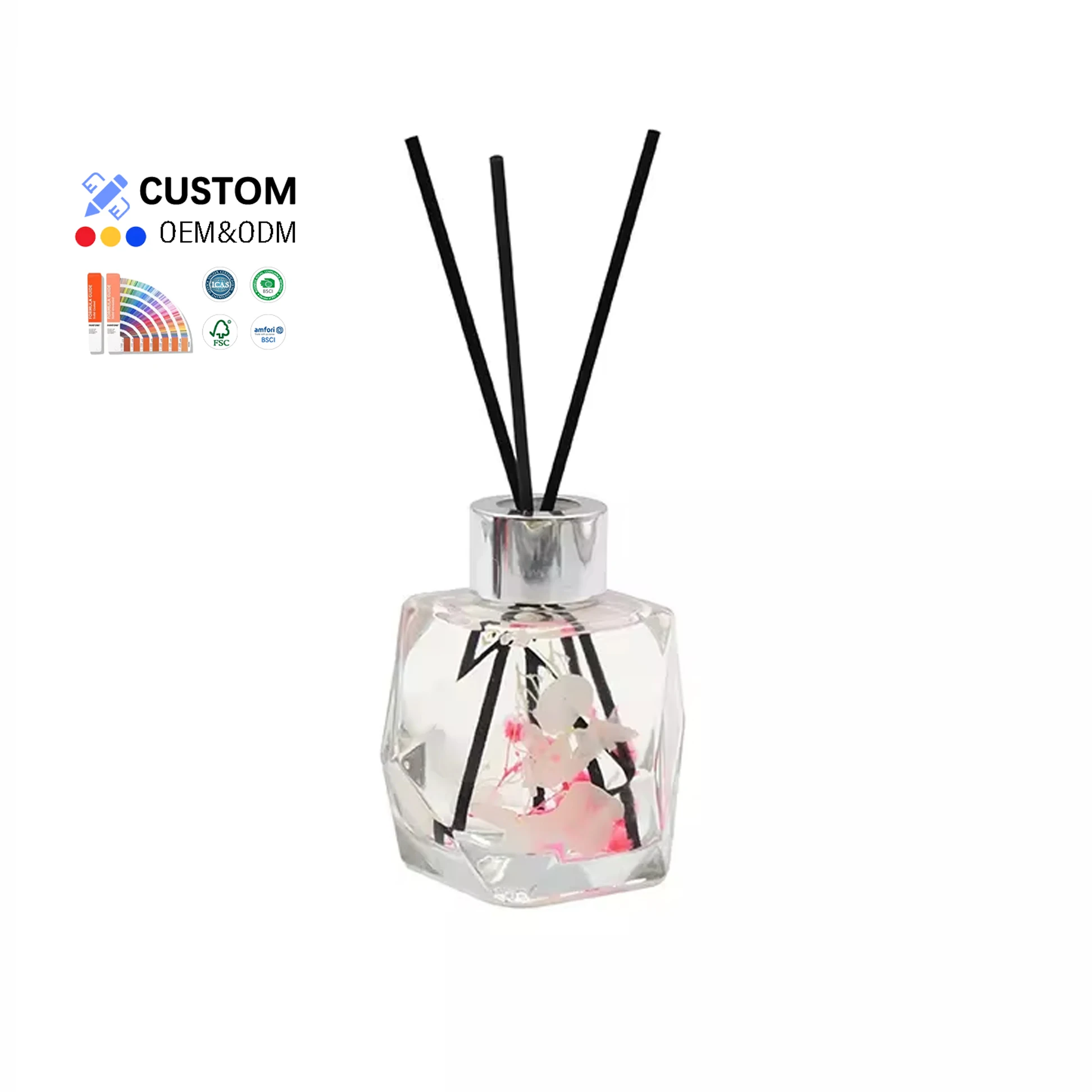 Luxury Oil Aroma Fragrance Ornament Diffuser Bottle 50ml 100ml 150ml Glass Diffuser Fashion Reed Diffuser Bottle Modern