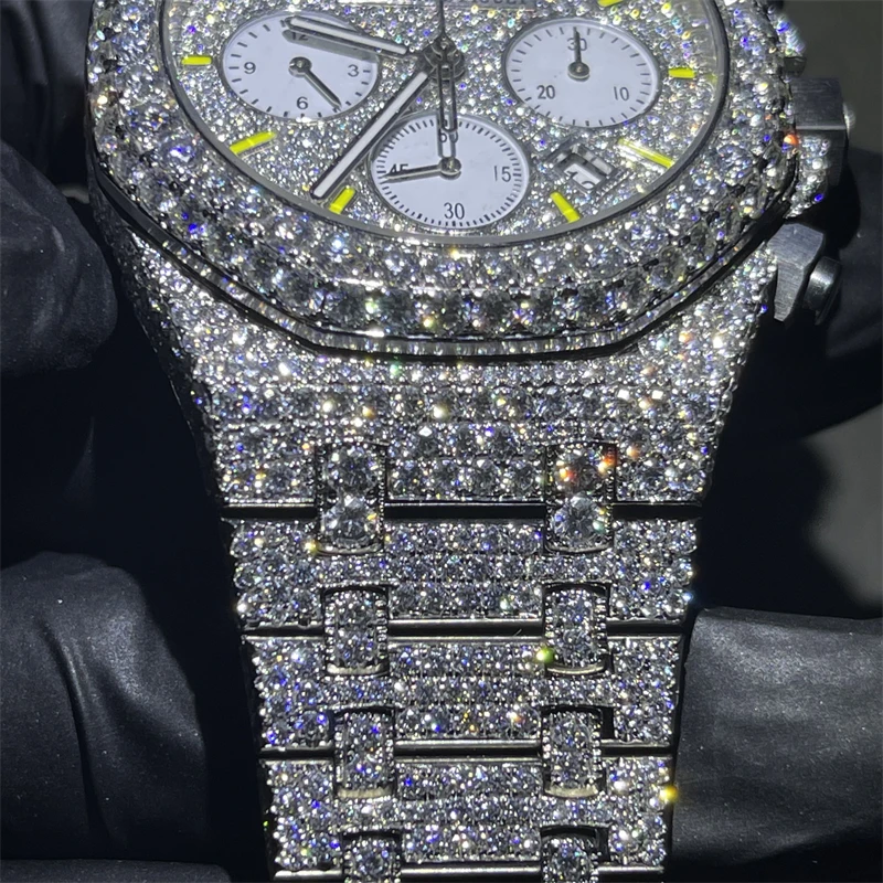 moissanite watch diamond Brand Luxury Bling hip hop watch pass diamond tester full iced out diamond moissanite watch