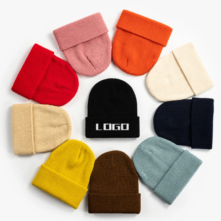 Sewingman Premium Itch-free Blended Acrylic Custom Cuffed Rib Knit Low MOQ Skully Beanie Winter Hats Toque Caps