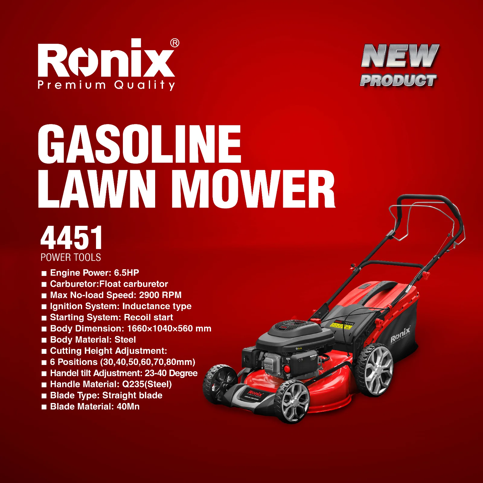 Ronix 4446/4451 Approved All Terrain Grass Cutting Machine Agriculture Rubber Tracks Remote Lawn Mower