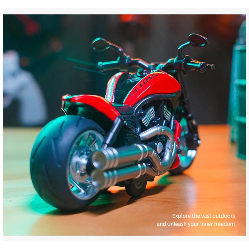 Toy Alloy 1:12 Pull Back Racing Series Light and Sound Racing Motorcycle Simulation Alloy Model Car Toy Vehicles