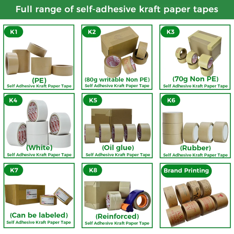 Custom Wholesale Water Activated Kraft Paper Tape jumbo roll