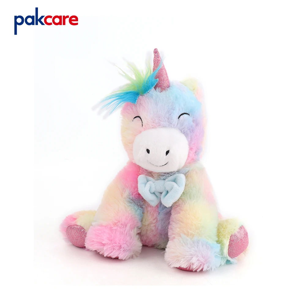 Soft Unicorn Plush Toy Baby Kids Appease Sleeping Pillow Doll Animal Stuffed clay beads heated Toy Birthday Gifts for Children