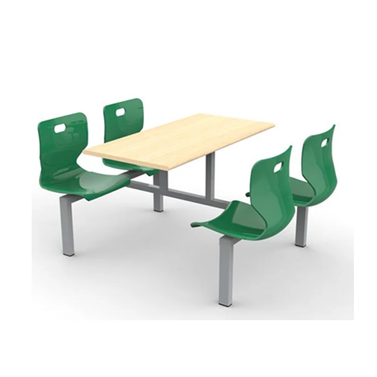 factory 4 or 6 seats dining tables set school furniture canteen folding table fixed chairs set for sale