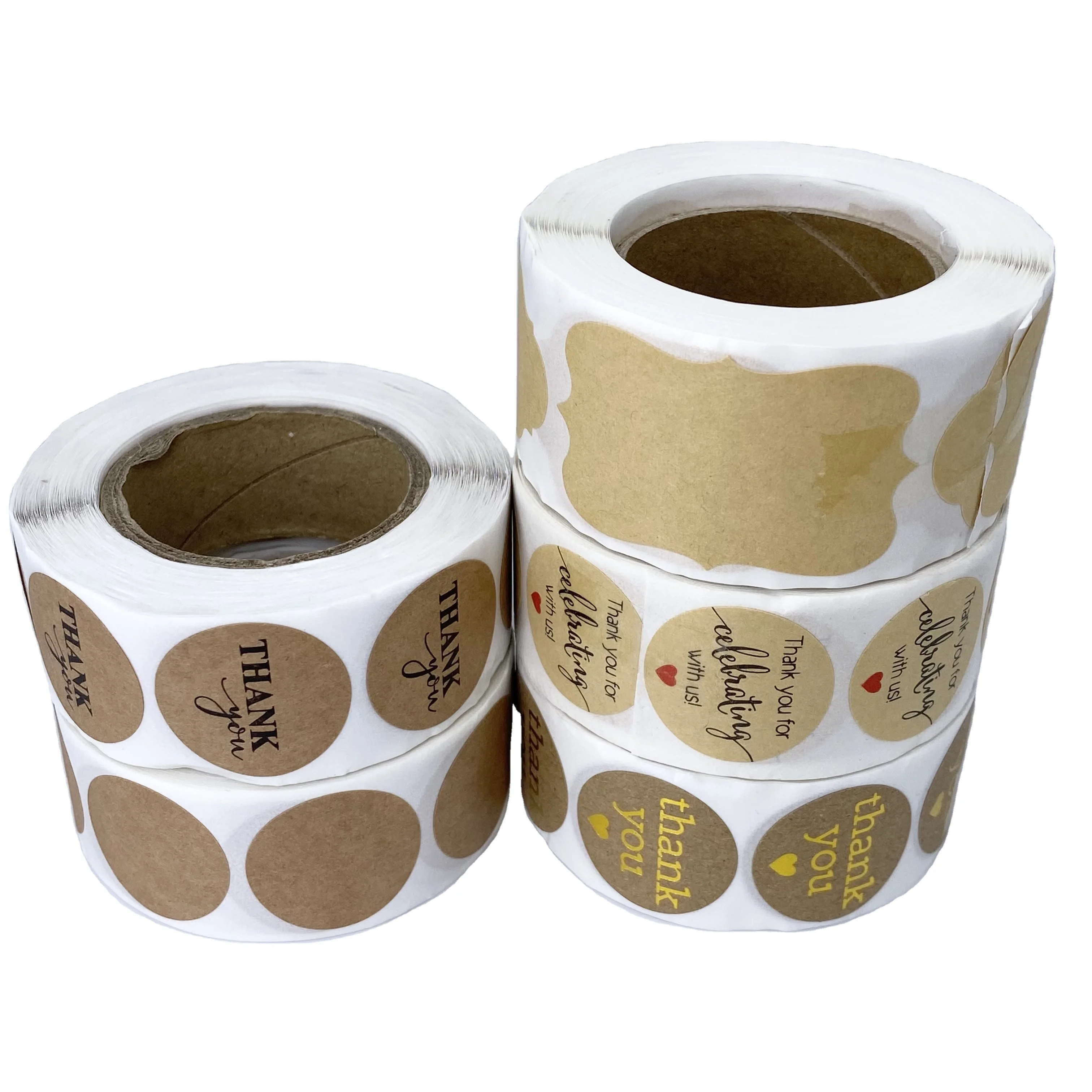 Custom Clear Rose Gold Circle Foil Stickers Printing Label Paper Sticker