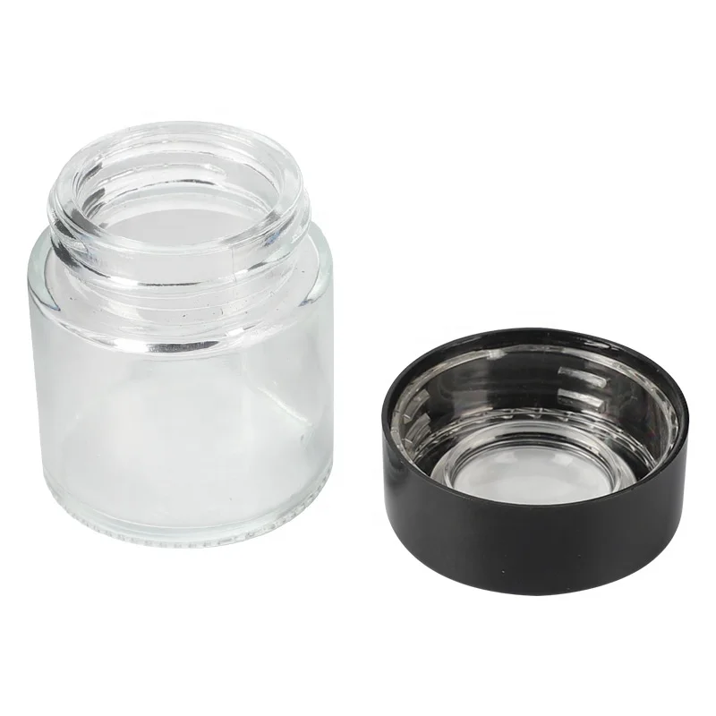 UKETA customized logo 1oz child proof storage containers airtight 1g flower screw top lid  Child resistant packaging glass jar