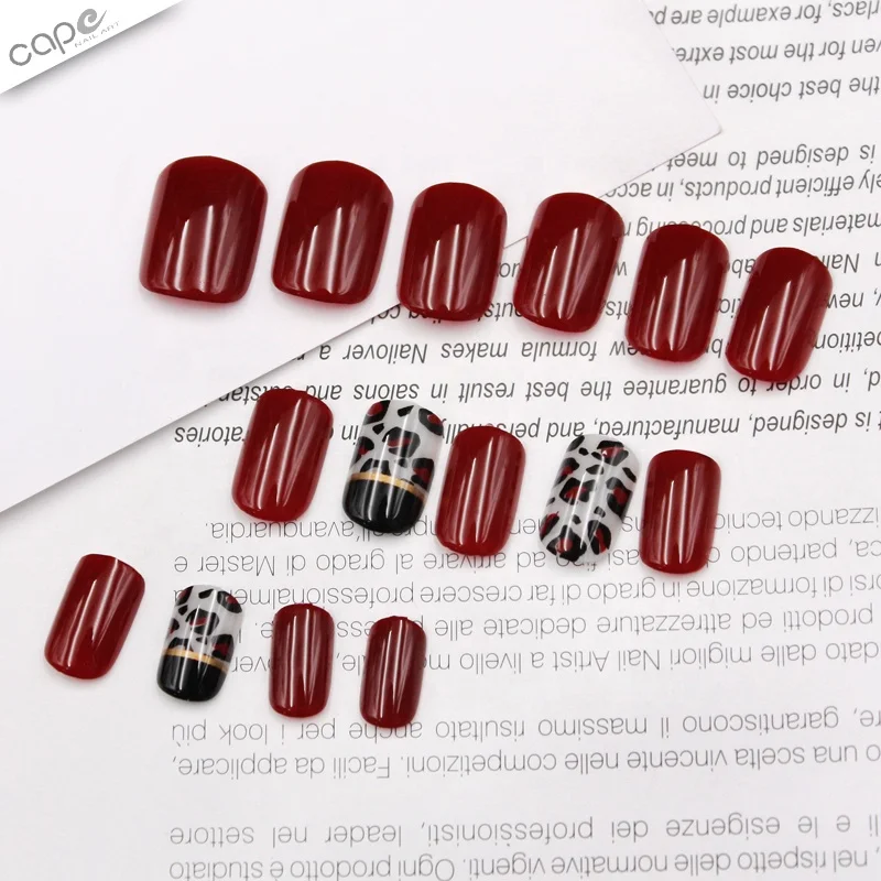 
Knail Nail Supplies Acrylic Press On Nails Dark Red Finger Acrylic Nail Tip 