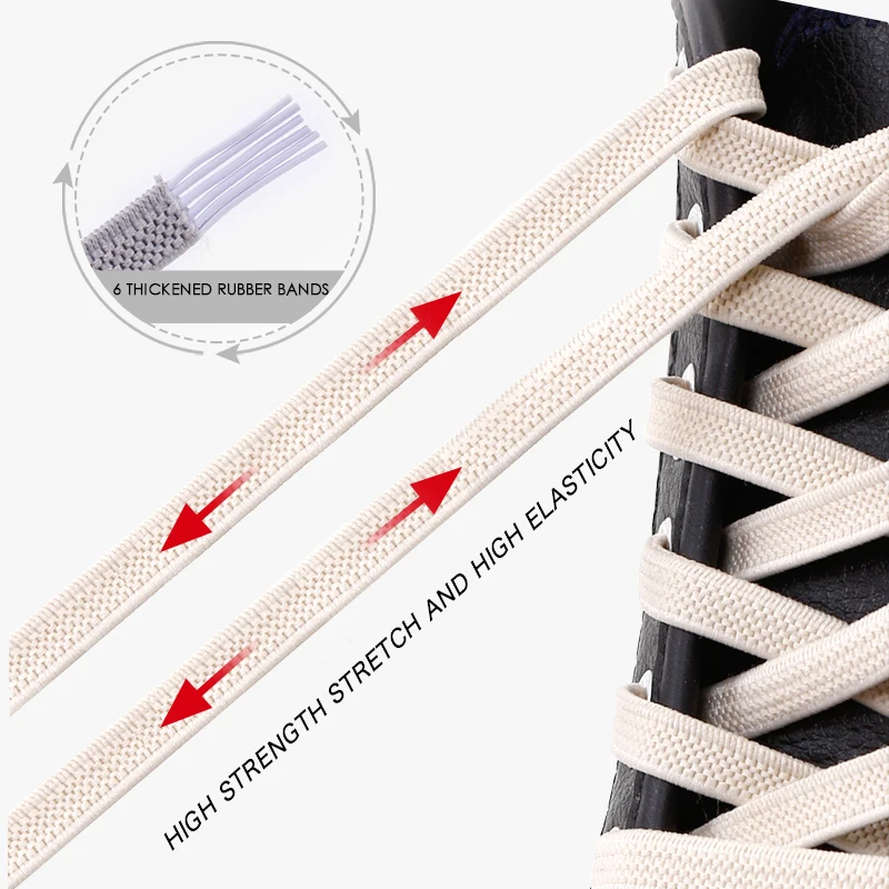 Wholesales Hot Selling No Need Tie Elastic Shoe Lace Lock No Tie Shoelace