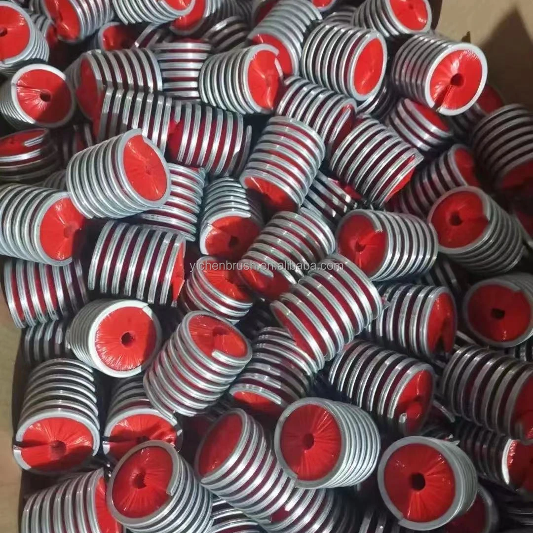 Inner Coil Industrial Wire Brush , Spiral Nylon Brush Metal Rods Black White