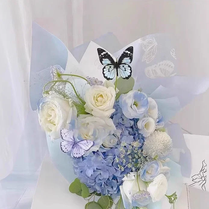 Wholesale PVC butterfly creative flower decoration simulation butterfly flower packaging felt wall diy decorations