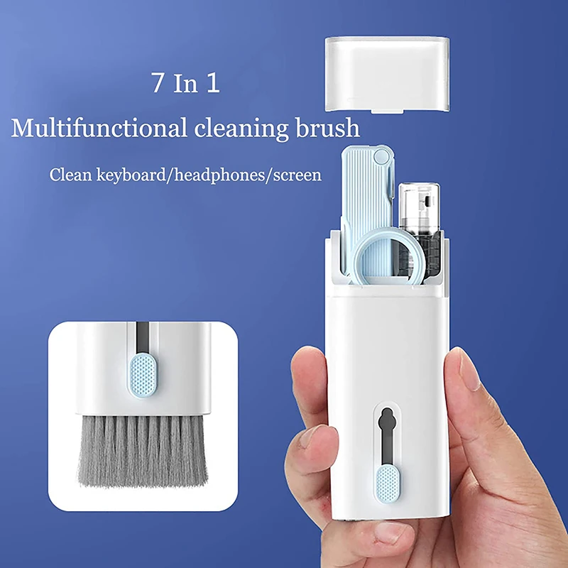 7 In 1 Keyboard Cleaner Kit Portable Multifunctional Cleaning Tool for Earbud Cell Phone Laptop Computer