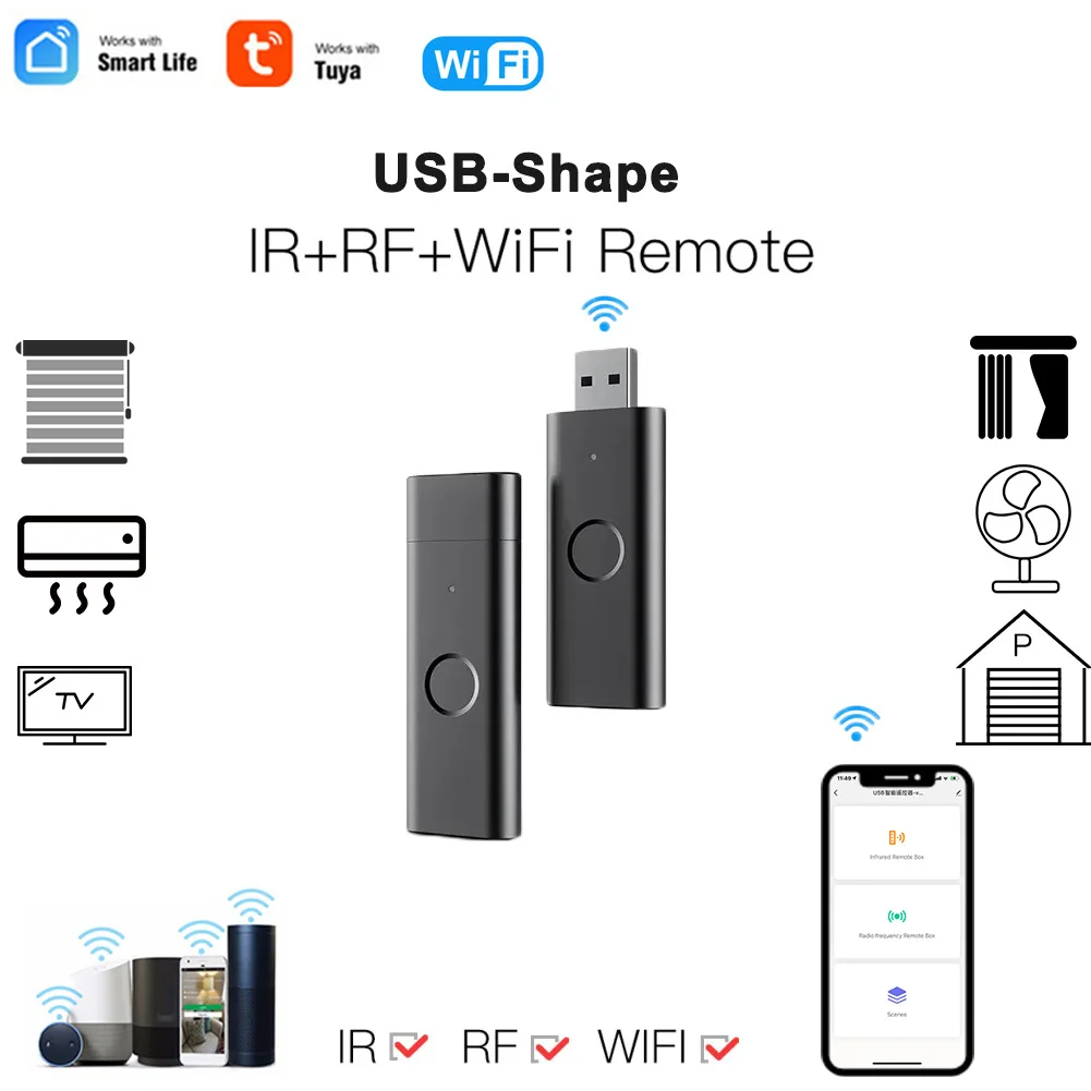  Tuya Smart Home Remote Control Wifi RF+IR Universal Infrared For TV DVD STB