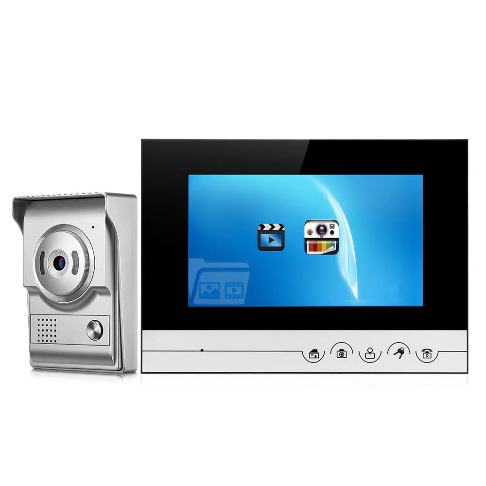 smart home with 9 inch indoor touch screen monitor and waterproof outdoor station video doorbell 4 wire video intercom