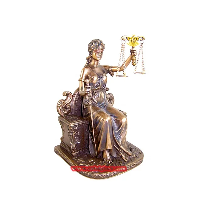 Custom metal art Sculpture decoration design Bronze Justice Goddess Statue