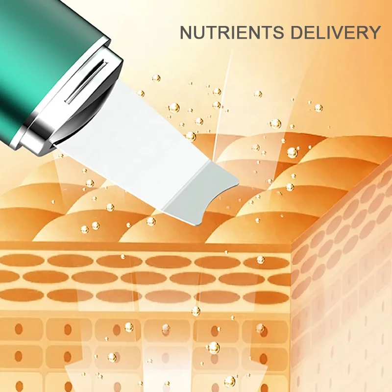 Handheld Rechargeable Professional Ultrasonic Skin Scrubber Vibration Face Spatula EMS Ionic Ultrasonic Face Cleaner