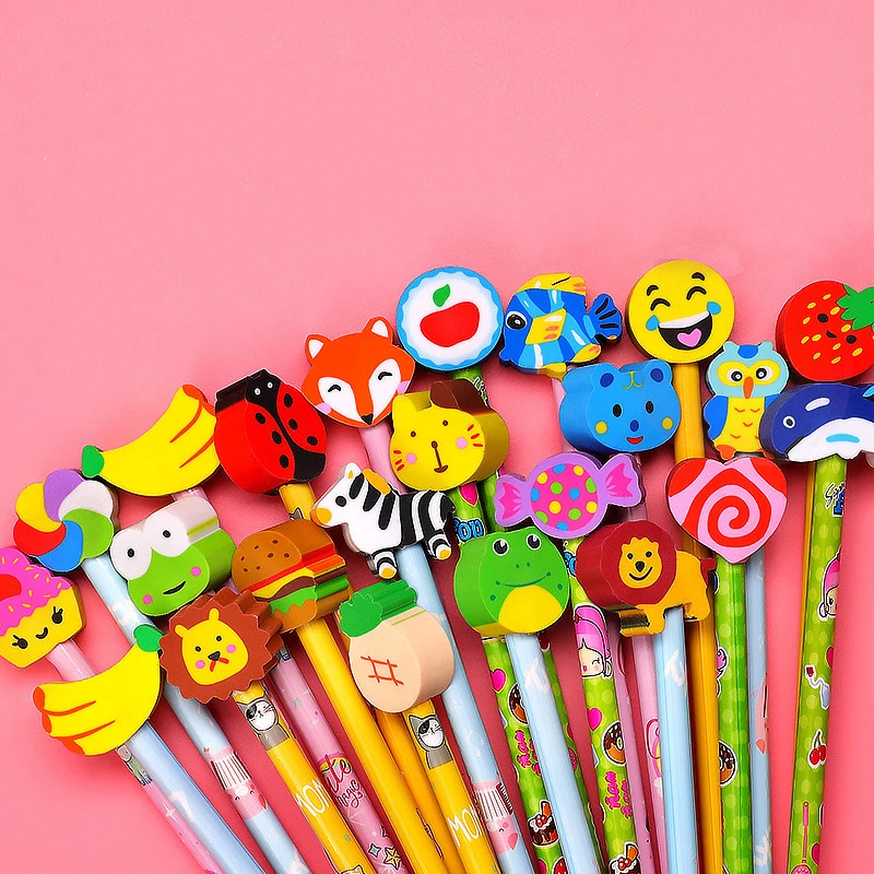 New 20 Packs Cute Cartoon Animal Heart Students School Pencils For Children