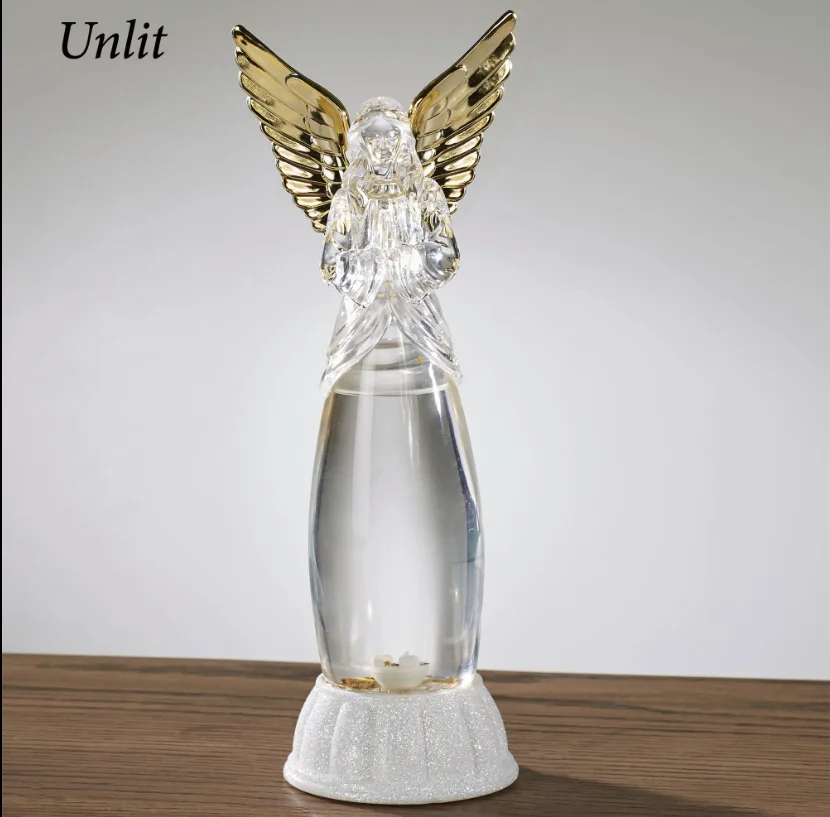 
Battery oprated table praying stained glass angel figure 
