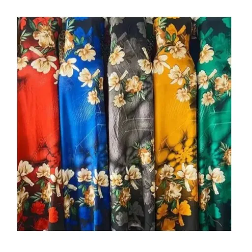 Rayon Floral Printed  100% Viscose Fabric Woven Plain Spun Rayon Challis Fabric Fruit Floral Printed 100rayon Viscose Fabric