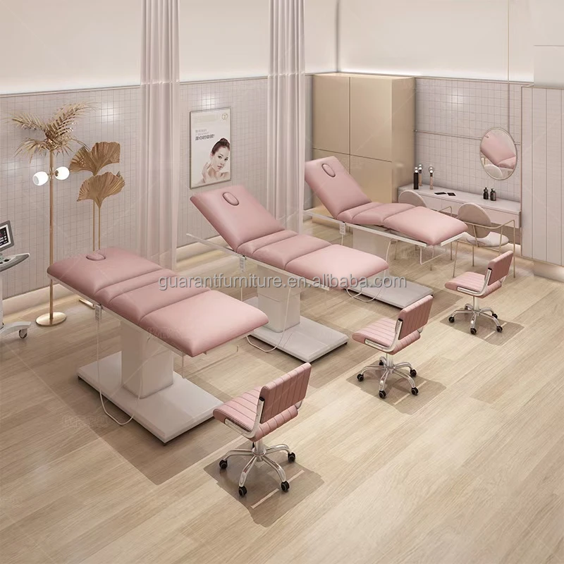 luxury style electric beauty facial chair bed black and white beauty bed chair