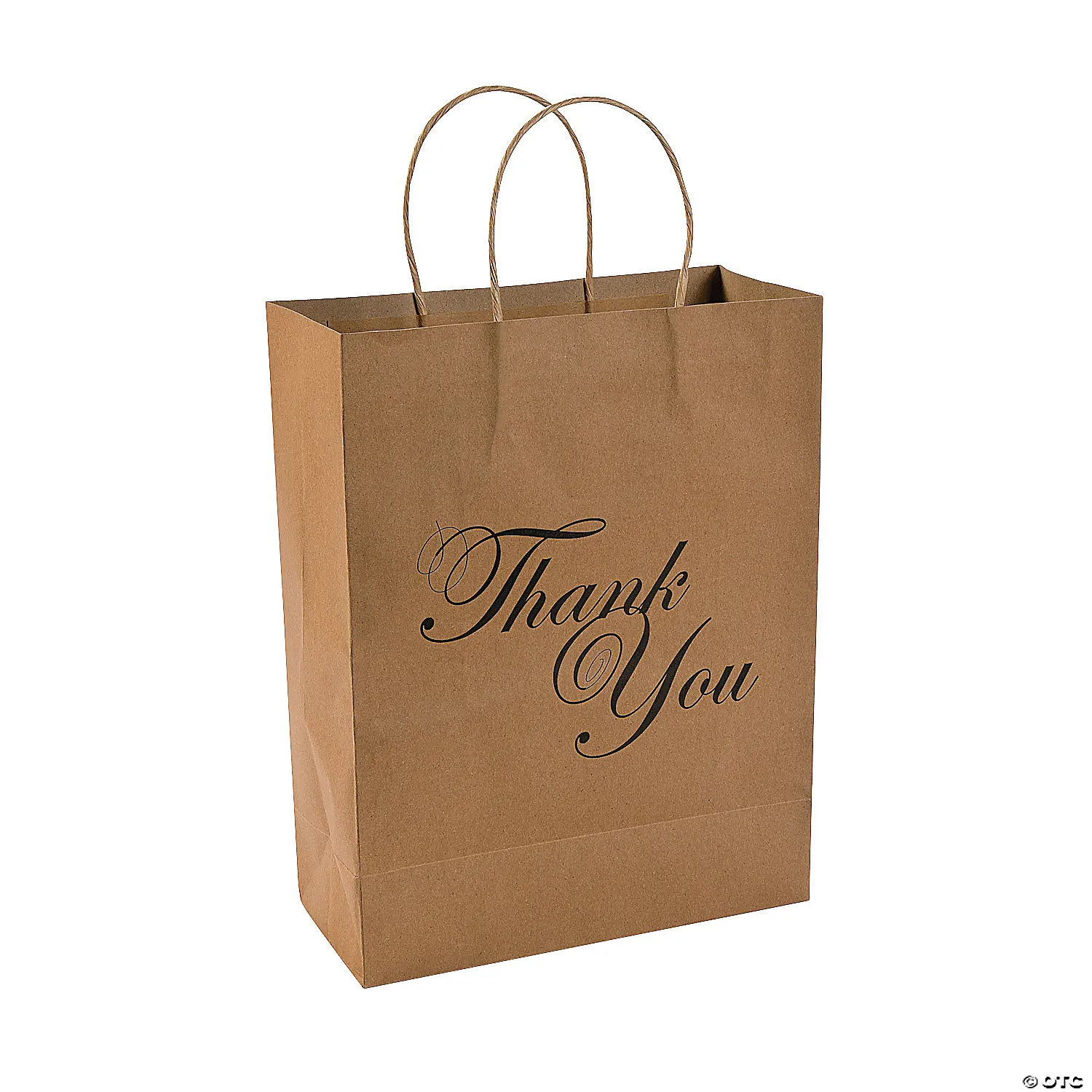custom Brown kraft wax coated paper food packaging  thank you paper bag