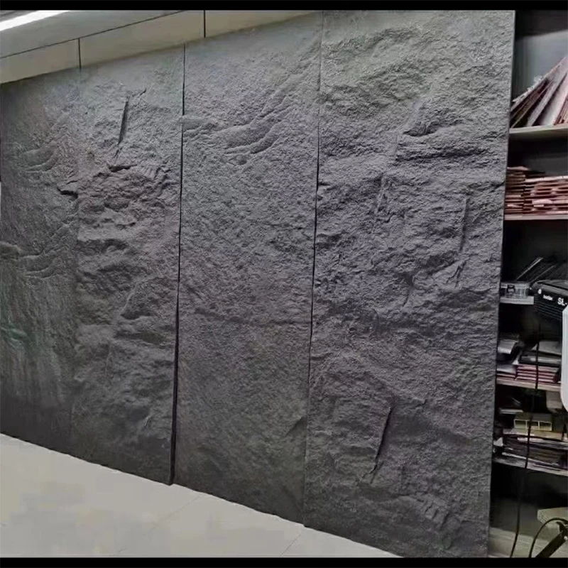 Wholesale price faux pu rock stone wall panel outdoor artificial slate cladding stone wall decor