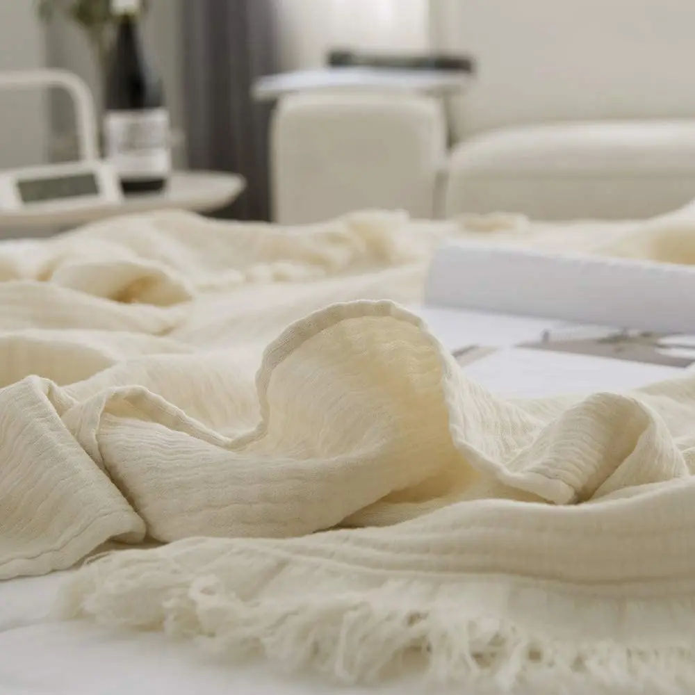 Mink Cooling Soft Cotton Sublimation Beach Moving Knitted Flannel Korean baby  knit blanket