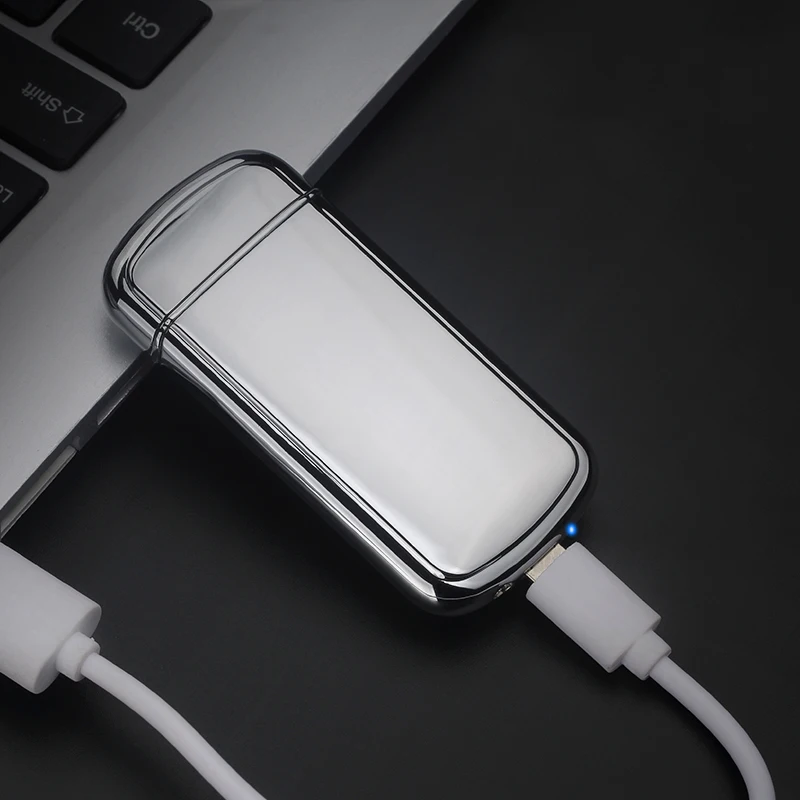 Хит продаж креативная Зажигалка XY830667 с двойной дугой USB беспламенная перезаряжаемая импульсная электронная зажигалка