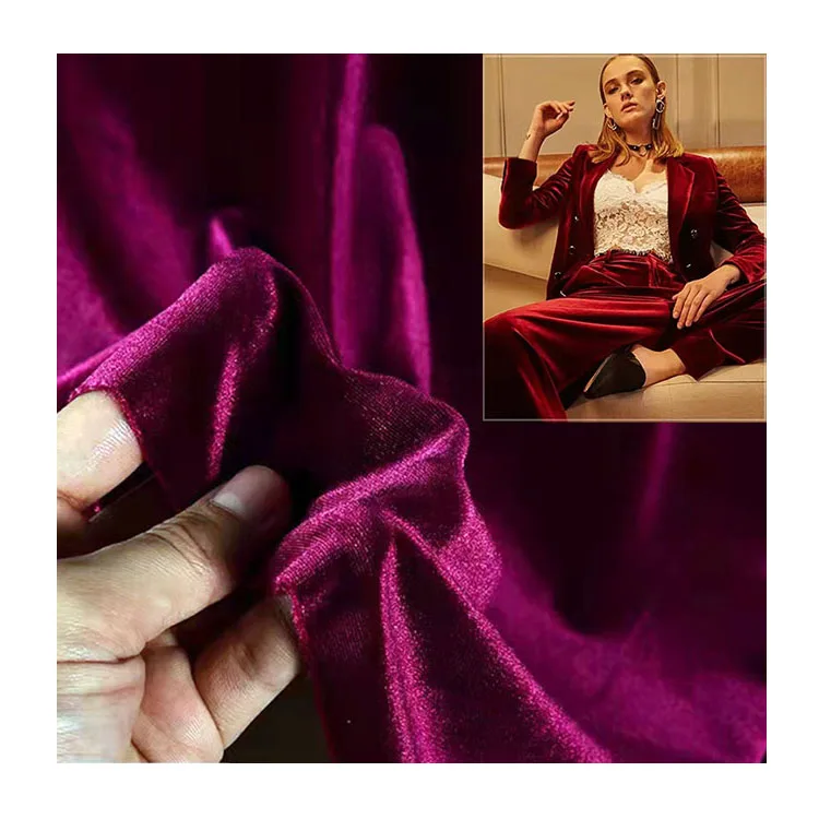 2022 best fashion shiny korea silk velvet 95% polyester 5% spandex ks velvet fabric for dress clothing