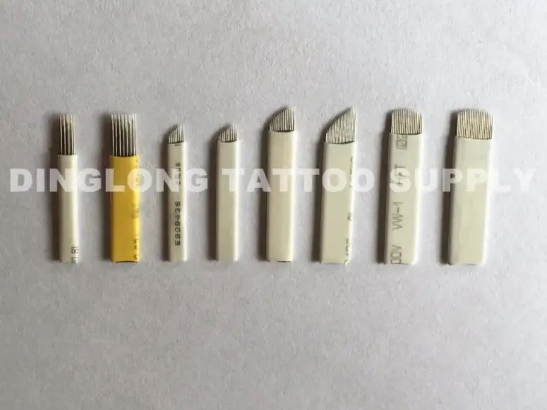Hot Sale 0.18mm 16F/U Gamma Rays PMU Eyebrow Tattoo Microblading Supplies Micro Nano Blade Needle Microblading