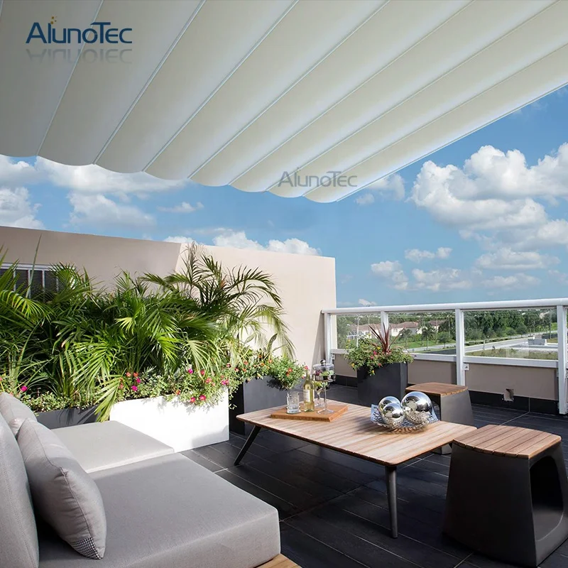 House Wall Hanging PVC Fabric Aluminum Gazebo Louvre Pergola Patio Cover Retractable Roof Awnings Canopy Roofs