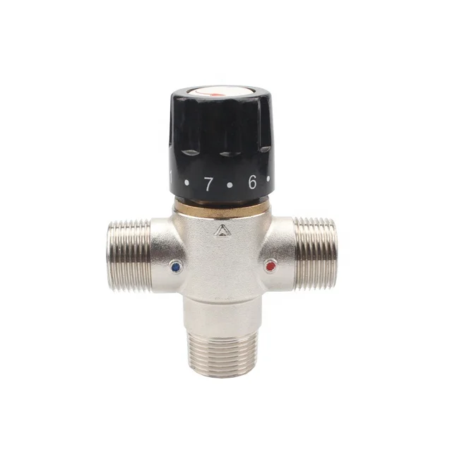 Wholesale Water Shower Mixing Valve G1/2 3 Way Brass Thermostatic Mixing Valve For Solar Electrical Hot Water BJ45004