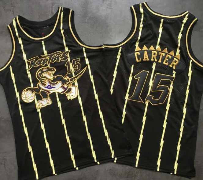 Golden Basketball Jersey #15 Vince Carter American School Basketball Jerseys Mens