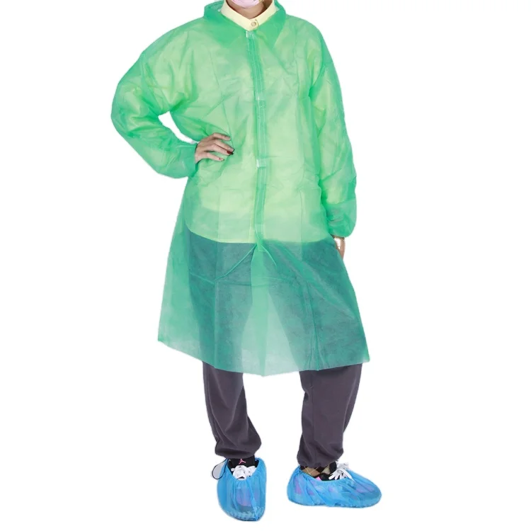 lab gown protective coverall coat uniform disposable coveralls green chemical 25g CN HUB industrial working overalls