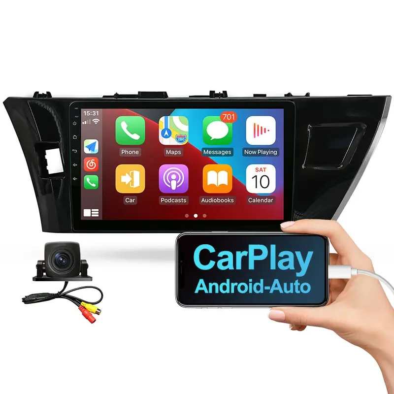 Car Radio Android 10 QLED Screen For Toyota Corolla 2014-2016 Auto Stereo Multimedia Video Player Navigation GPS Carplay NO 2din