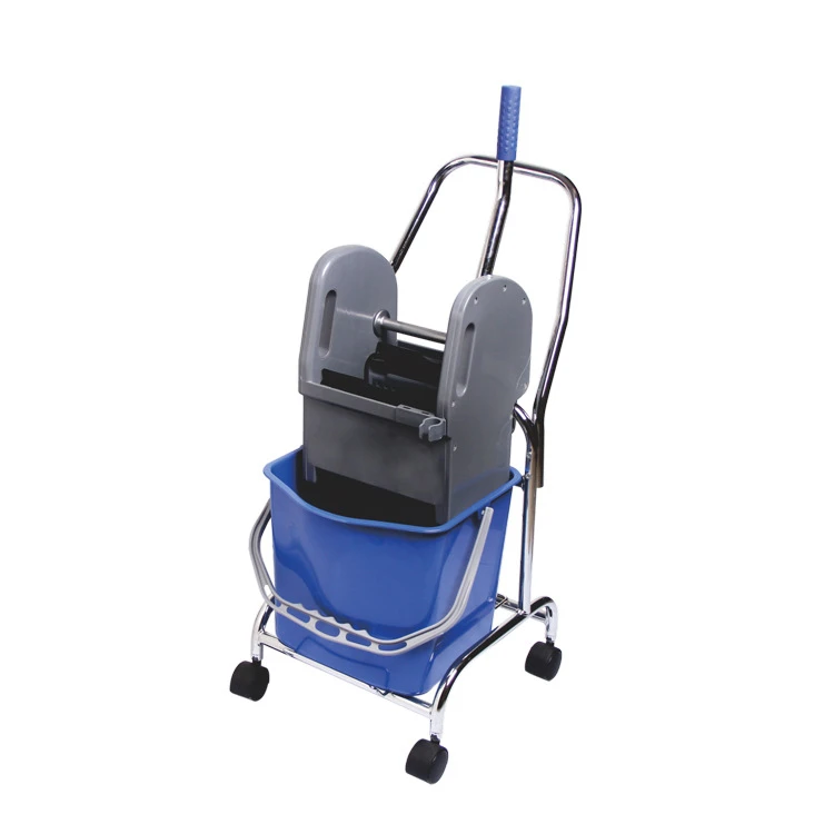 plastic  mop wringer bucket with 4 wheels 17L cleaning bucket mop for hotel and hospital