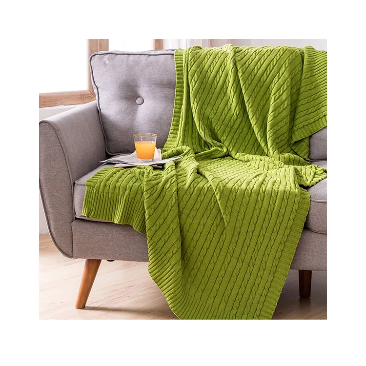 Прямая поставка с завода, горячее качество, 100% хлопковое вязаное одеяло, индивидуальное одеяло для кондиционера