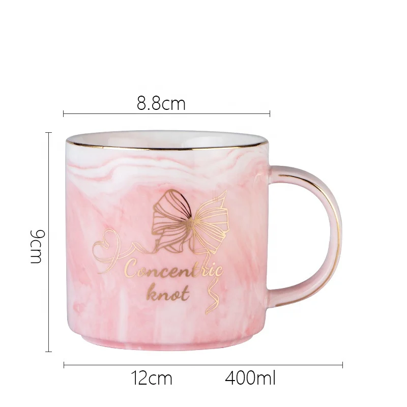 Marble Nordic Custom Logo Handmade Recycled Creative Japanese Pink Coffee Ceramic Porcelain Mug