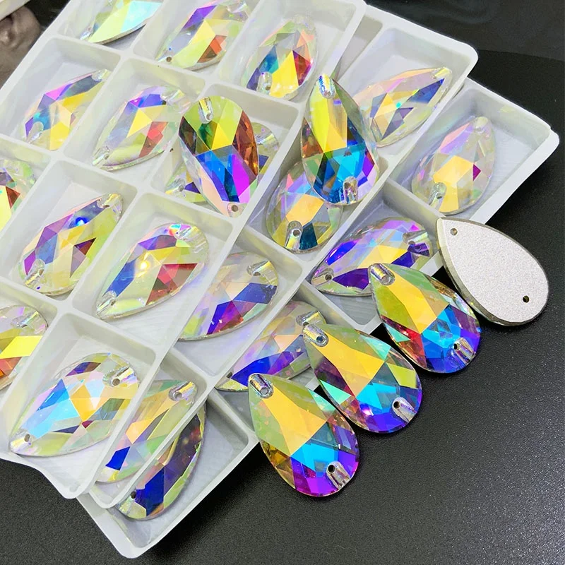 Factory Sale New Color High Quality Drop shape Strong Glue Strass Crystals Rhinestone