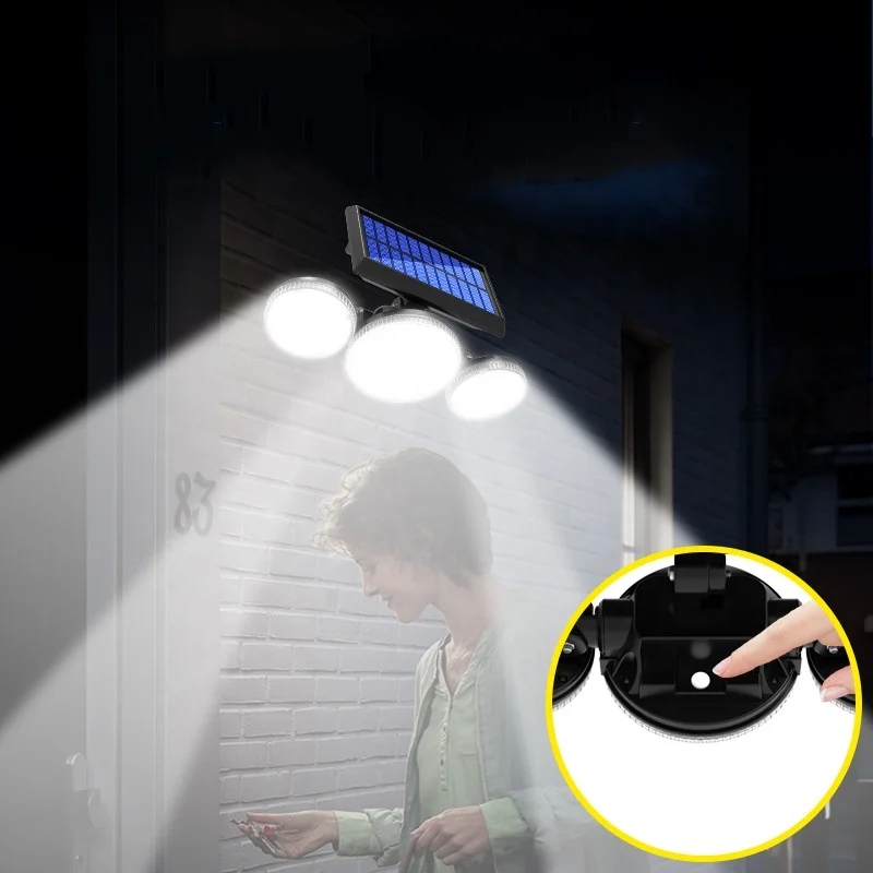 Seperate 192COB Remote Control Solar lamp wall lamp outdoor High Power wall garden lamp waterproof garage street light