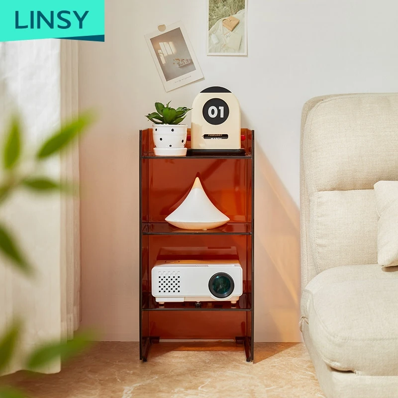 Linsy Colorful Acrylic Storage Cabinet Simple Acrylic Storage Cabinet Display Shelves