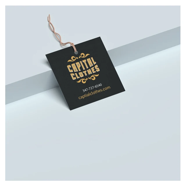 High quality brand logo embossed logo color printing luxury cotton paper hanging tag