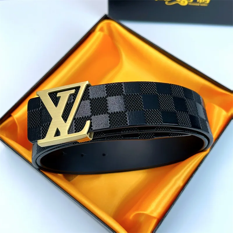 Belt Manufacturer Width Solid Brass Brushed L Letter Cow Leather Screw Removable Beaded Western Buckle Belt For Men