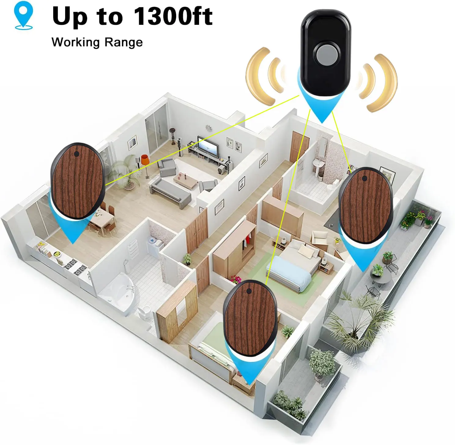XINHUI china factory price waterproof doorchime wireless doorbell plug ringtone for home doorbell kit