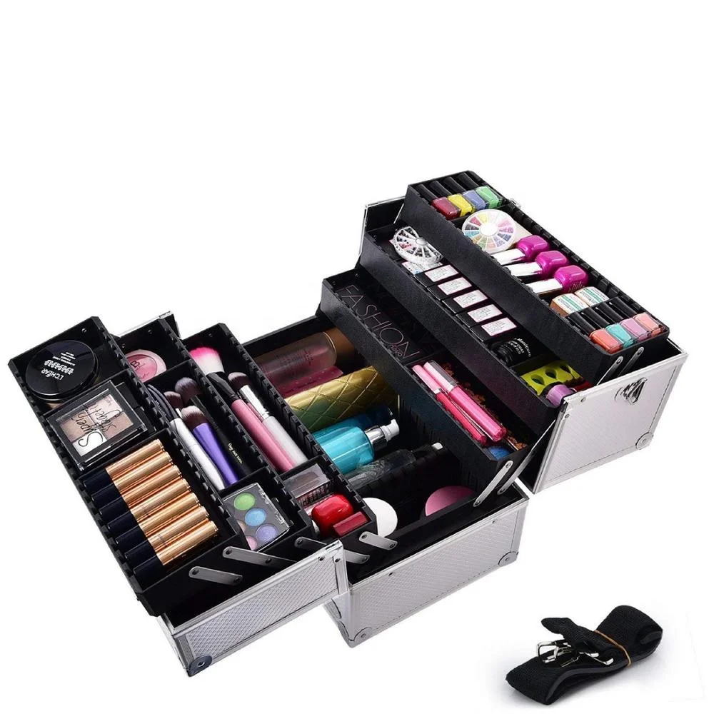 Custom Design Size Logo Star Polish Travel  Makeup Vanity Case Aluminum Suitcase