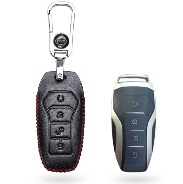 Hot sale Leather Car key cover for BYD F7 F0 G3 F3 L3 Song Pro Qin Plus Han Tang  protective keychain for BYD accessories