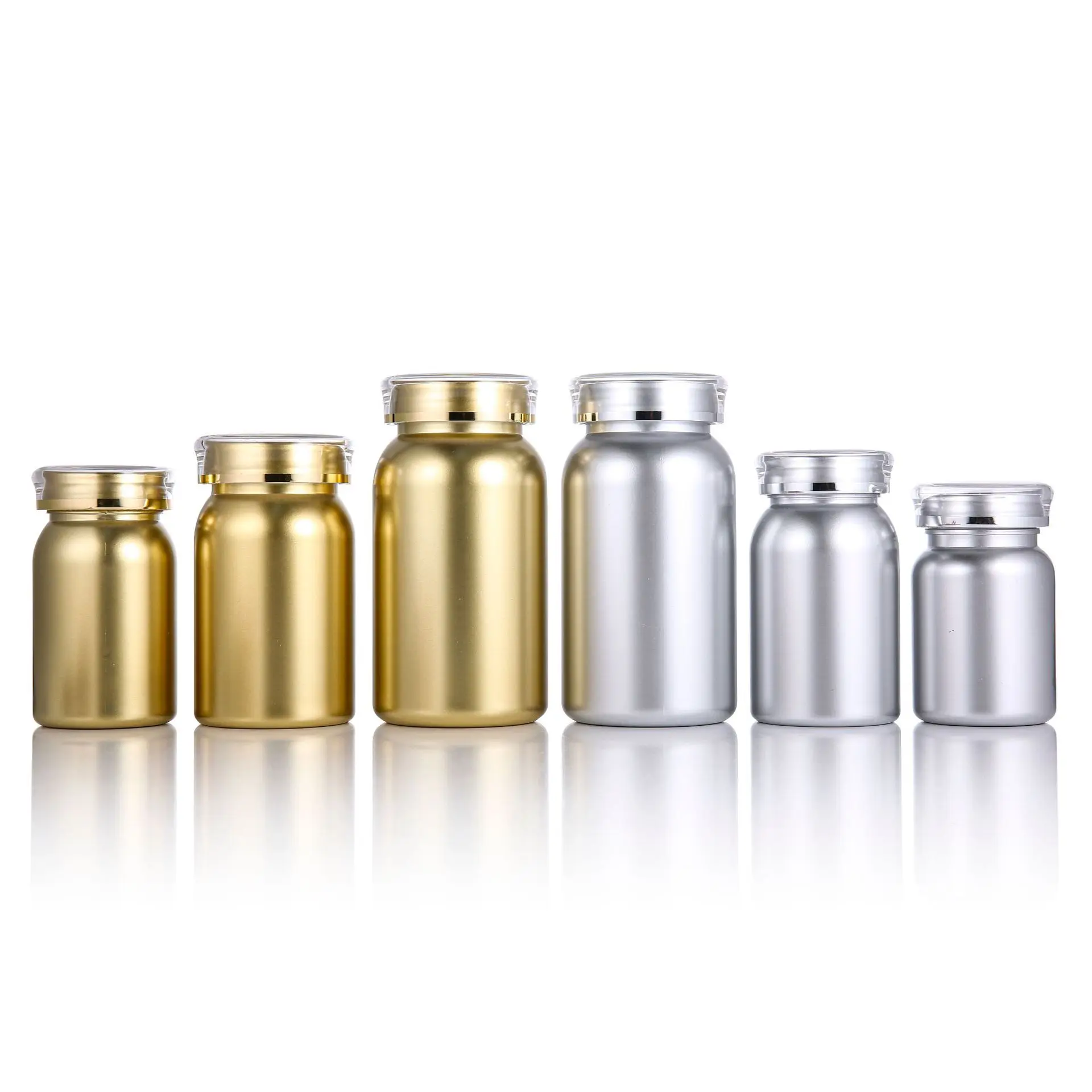 Empty 100ML 3.4OZ Metal Paint Empty Plastic Bottles with White Screw Cap Solid Powder Capsules Pill Tablet Holder Storage Box